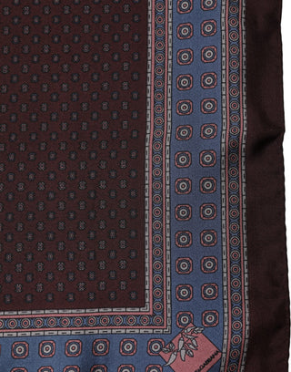 Maroon Geometric Handkerchief Pocket Scarf
