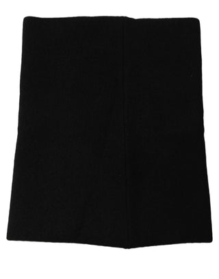 Men Black Cashmere Knitted Neck Warmer Scarf