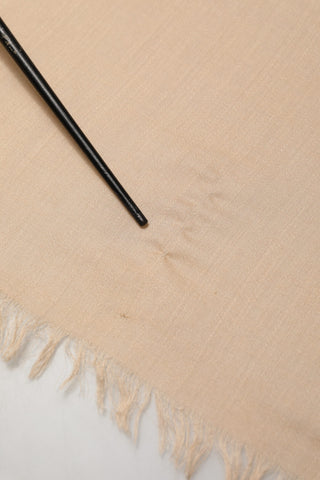 Beige Silk Wool Fringed Men Lace Stole Scarf