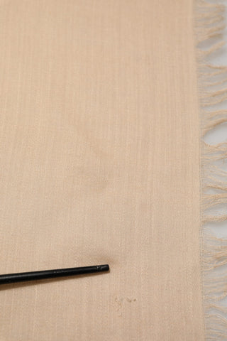 Beige Silk Wool Fringed Men Lace Stole Scarf