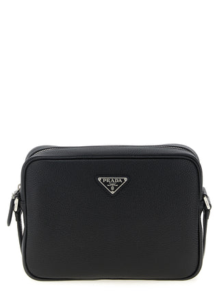 Black Calfskin Crossbody Bag