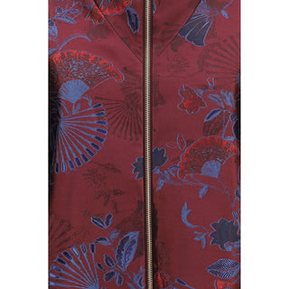 Bordeaux Polyester Full-Length Jacket