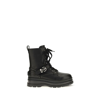 Black Calf Leather Bos Taurus Lace-Up Boots