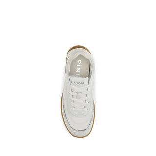 White Fabric Low Top Sneakers