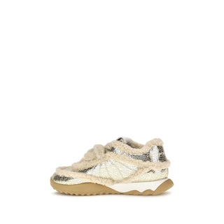 Silver Calf Leather Bos Taurus Chunky Sneakers