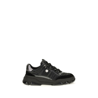 Black Calf Leather Bos Taurus Chunky Sneakers
