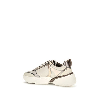 Beige Calf Leather Bos Taurus Chunky Sneakers