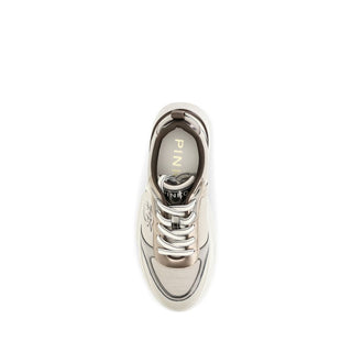 Beige Calf Leather Bos Taurus Chunky Sneakers
