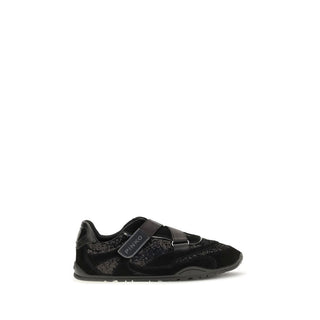Black Suede Leather Athletic Sneakers