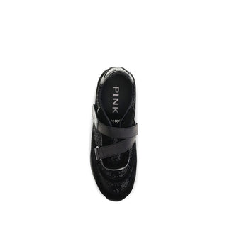 Black Suede Leather Athletic Sneakers