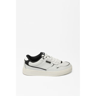 Black And White Leather Low Top Sneakers