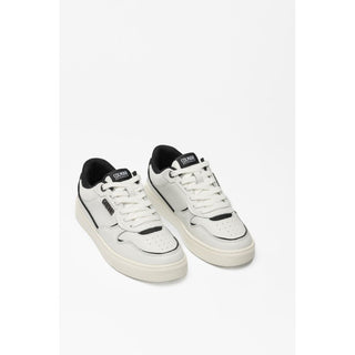Black And White Leather Low Top Sneakers