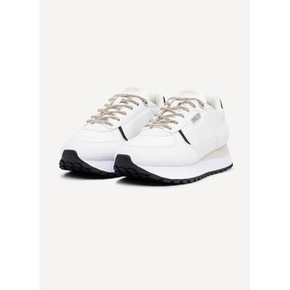 Black And White Polyethylene Athletic Sneakers