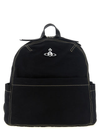 Black Cotton Backpack