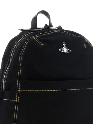 Black Cotton Backpack