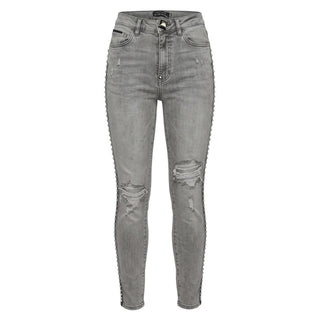 Grey Cotton Women Pants