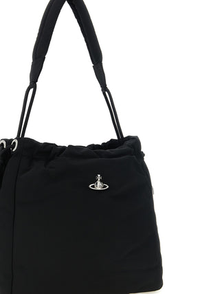 Black Polyester Shoulder Bag