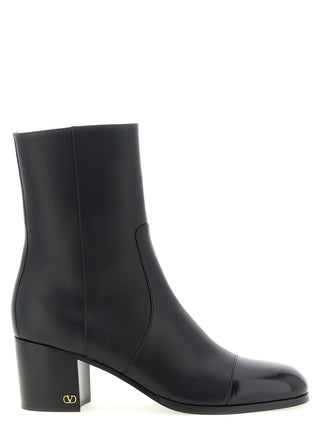 Black Calfskin Ankle Boots