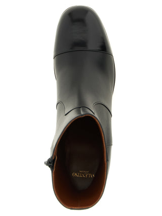 Black Calfskin Ankle Boots