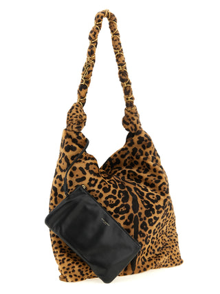 Brown Calfskin Shoulder Bag