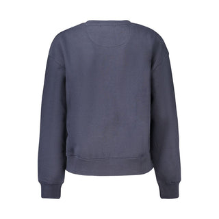 Blue Cotton Women Sweatshirt