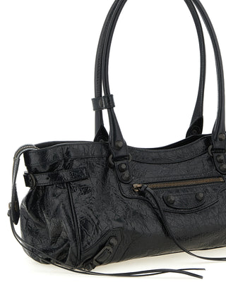 Black Lamb Leather Shoulder Bag