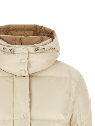 White Polyamide Full-Length Jacket