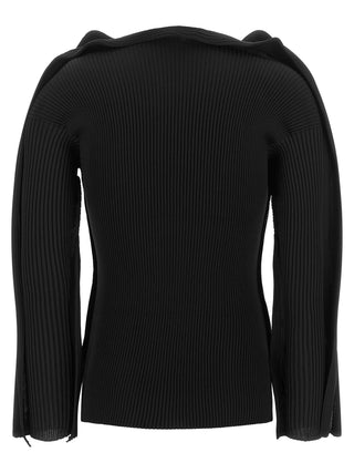 Black Polyester Cardigan