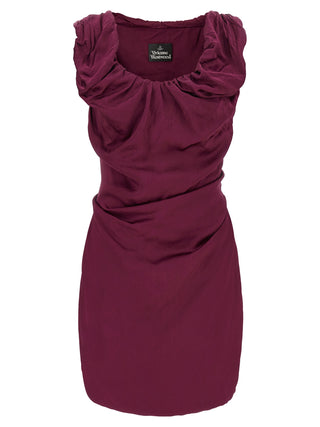 Bordeaux Viscose Short Dress