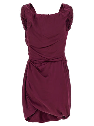 Bordeaux Viscose Short Dress