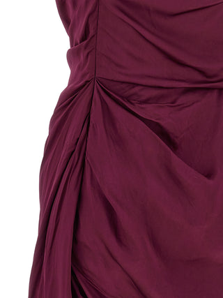 Bordeaux Viscose Short Dress
