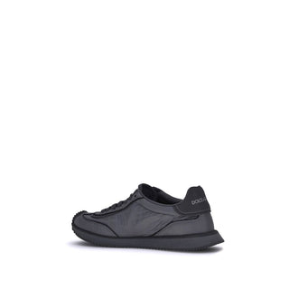 Black Fabric Athletic Sneakers