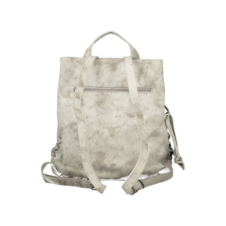 Gray Polyurethane Women's Backpack