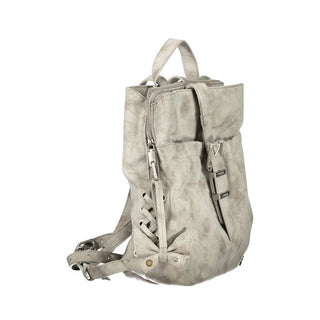Gray Polyurethane Women's Backpack