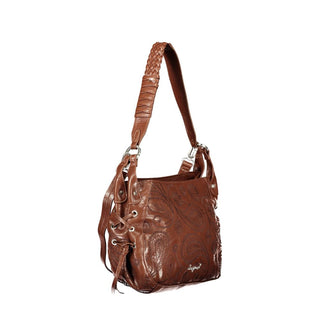 Brown Polyurethane Women's Bag