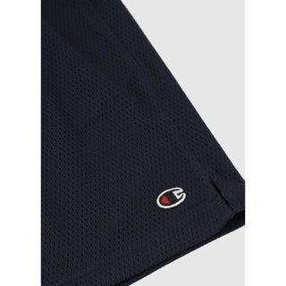 Navy Blue Polyester Bermuda Shorts