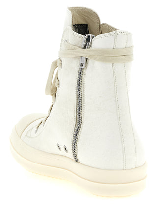 White Lamb Leather High Top Sneakers