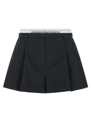 Black Cotton Bermuda Shorts