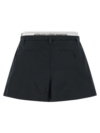 Black Cotton Bermuda Shorts