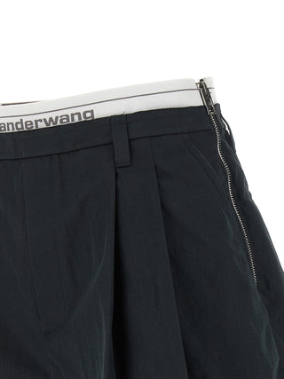 Black Cotton Bermuda Shorts