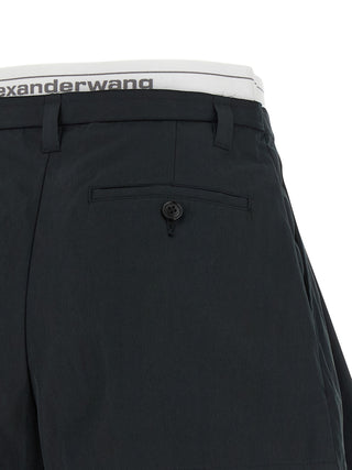 Black Cotton Bermuda Shorts