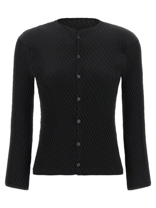 Black Polyester Cardigan