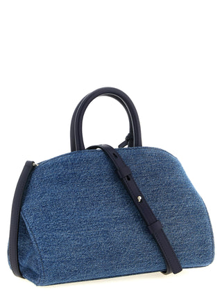 Blue Fabric Handbag