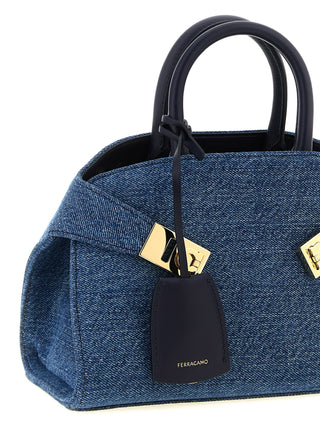 Blue Fabric Handbag