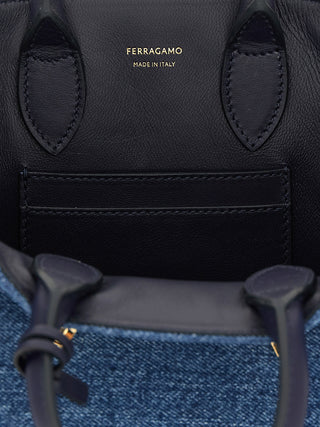Blue Fabric Handbag