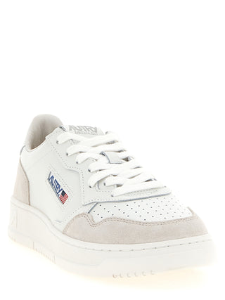 White Cowhide Low Top Sneakers
