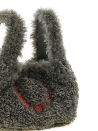Gray Polyester Shoulder Bag