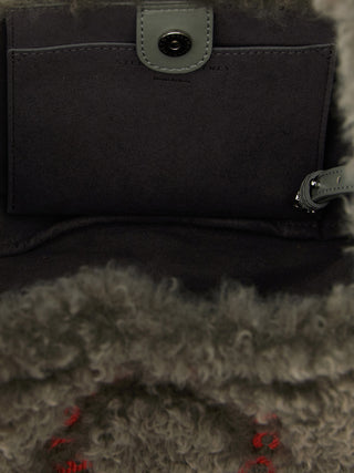 Gray Polyester Shoulder Bag