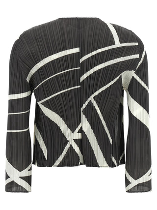 Bicolor Polyester Cardigan