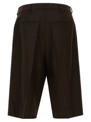 Brown Wool Bermuda Shorts